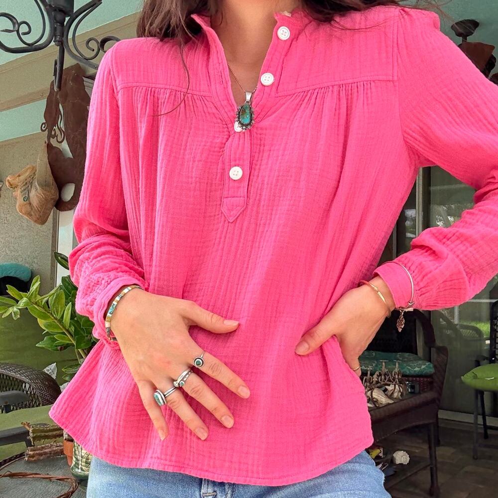 Pink Gauze Cotton Shirt